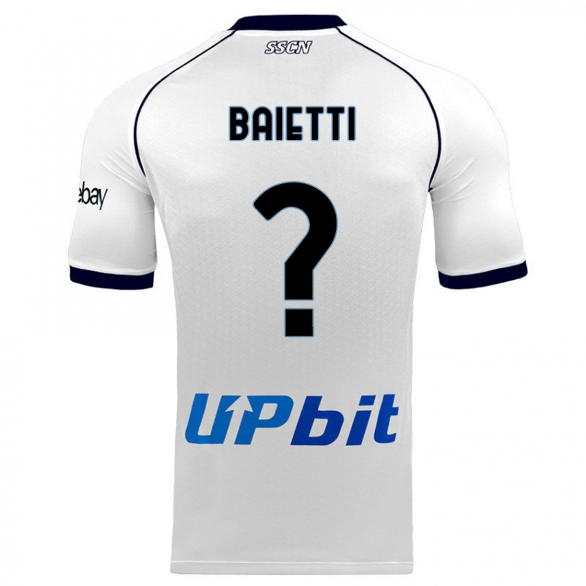 Børn Francesco Baietti #0 Hvid Udebane Spillertrøjer 2023/24 Trøje T-Shirt