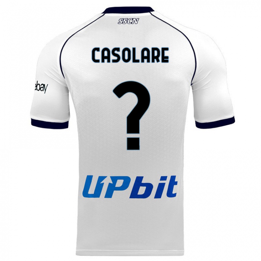 Børn Gabriel Casolare #0 Hvid Udebane Spillertrøjer 2023/24 Trøje T-Shirt