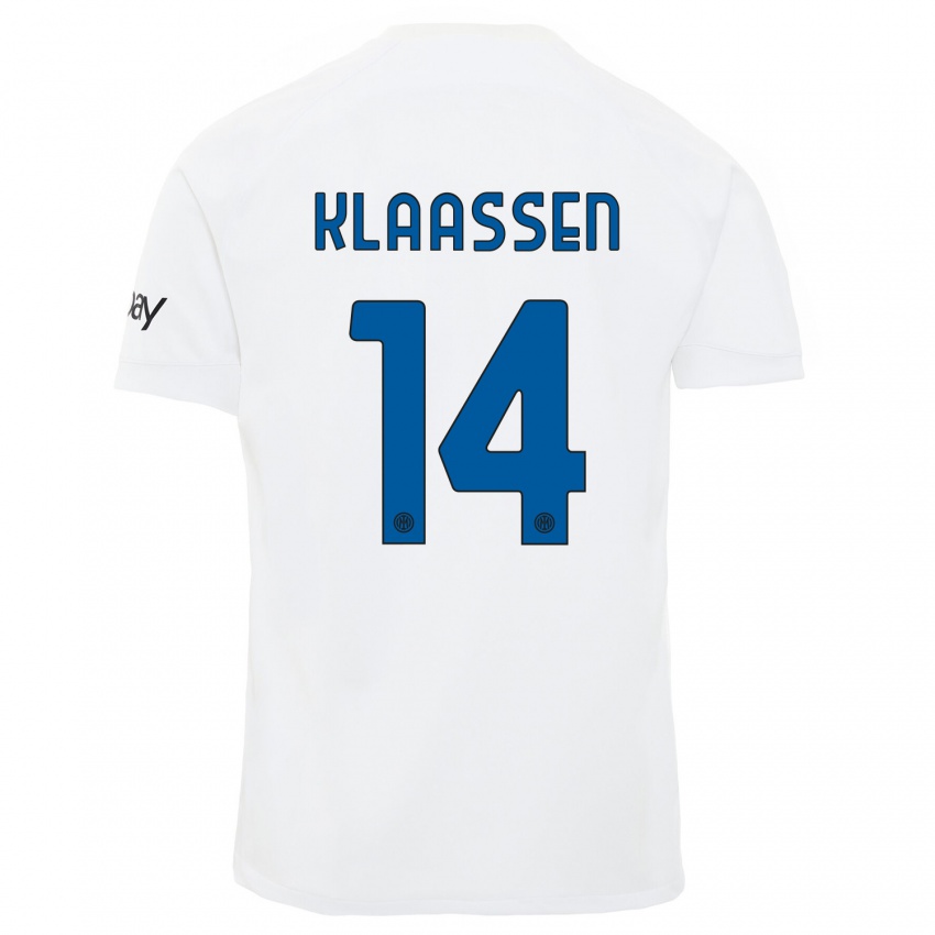 Børn Davy Klaassen #14 Hvid Udebane Spillertrøjer 2023/24 Trøje T-Shirt