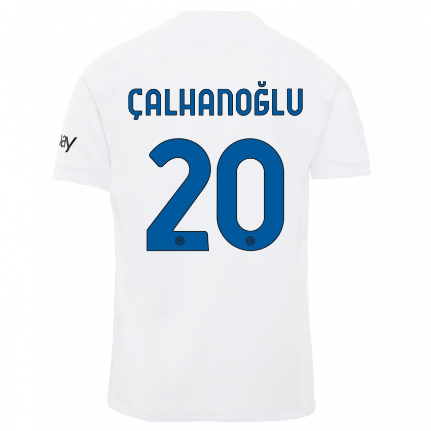 Børn Hakan Calhanoglu #20 Hvid Udebane Spillertrøjer 2023/24 Trøje T-Shirt