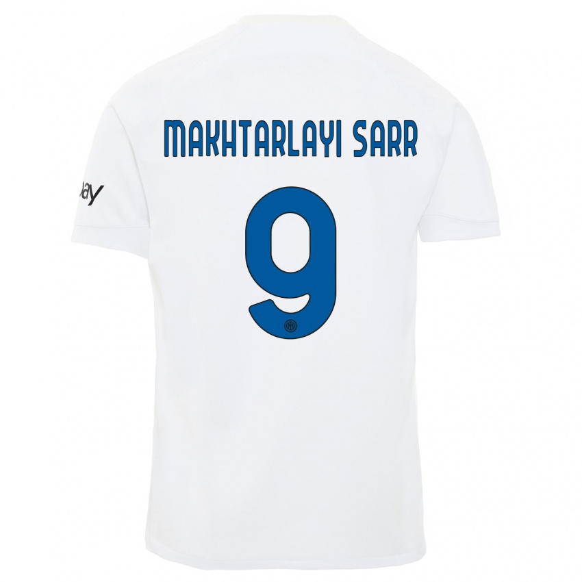 Børn Amadou Makhtarlayi Sarr #9 Hvid Udebane Spillertrøjer 2023/24 Trøje T-Shirt