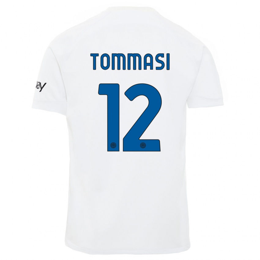 Børn Francesco Tommasi #12 Hvid Udebane Spillertrøjer 2023/24 Trøje T-Shirt