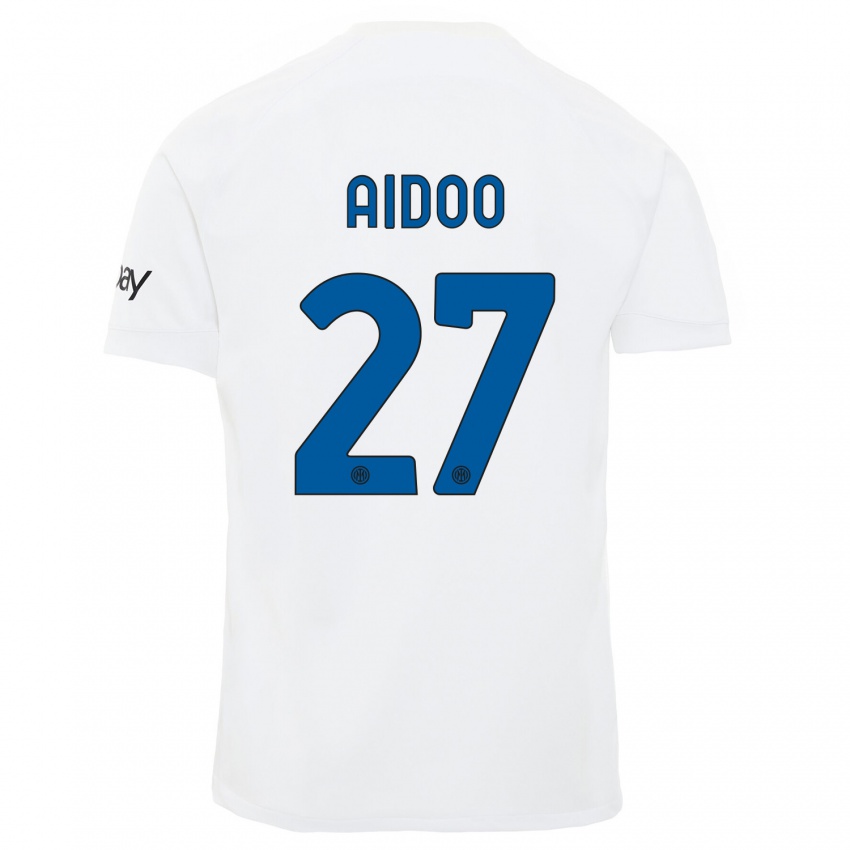 Børn Mike Aidoo #27 Hvid Udebane Spillertrøjer 2023/24 Trøje T-Shirt