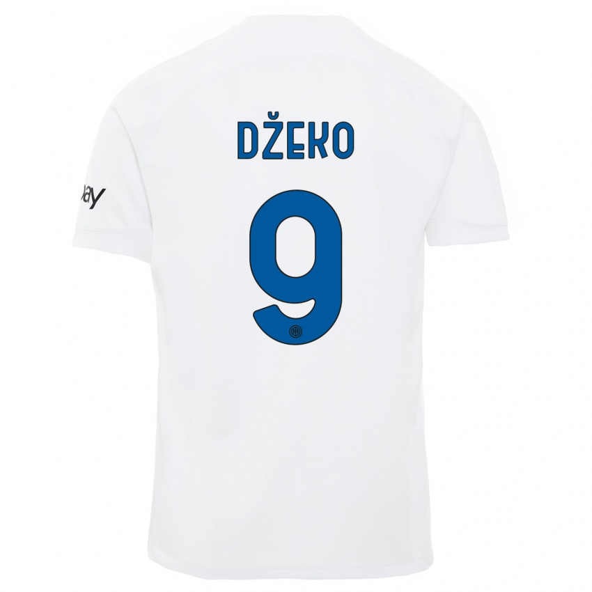 Børn Edin Dzeko #9 Hvid Udebane Spillertrøjer 2023/24 Trøje T-Shirt