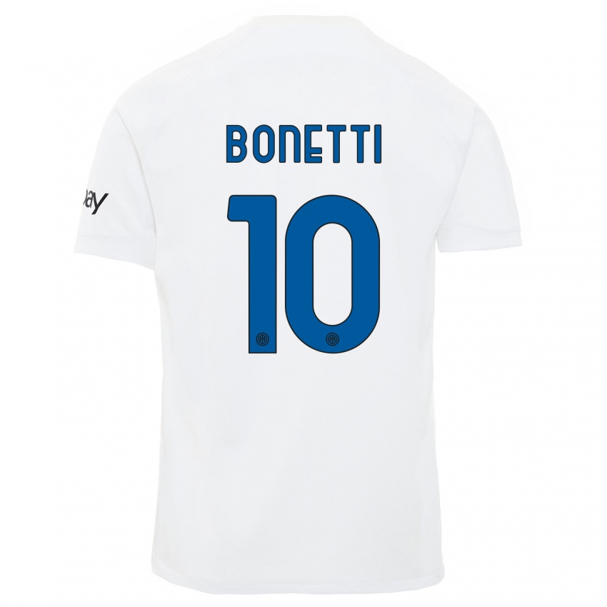 Børn Tatiana Bonetti #10 Hvid Udebane Spillertrøjer 2023/24 Trøje T-Shirt