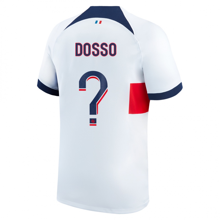 Børn Aboubaka Dosso #0 Hvid Udebane Spillertrøjer 2023/24 Trøje T-Shirt