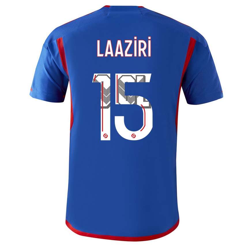 Børn Achraf Laaziri #15 Blå Rød Udebane Spillertrøjer 2023/24 Trøje T-Shirt