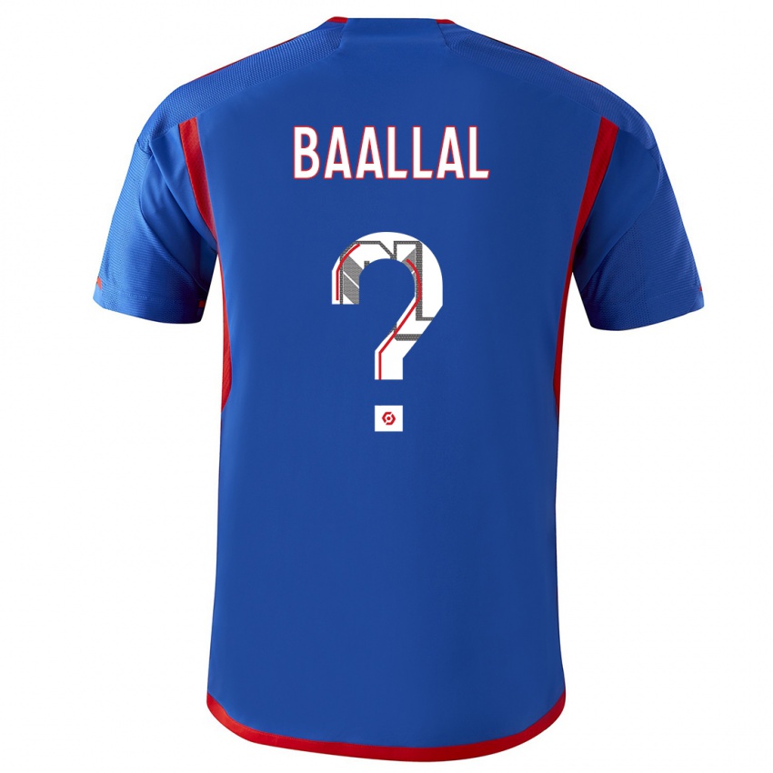 Børn Abdellah Baallal #0 Blå Rød Udebane Spillertrøjer 2023/24 Trøje T-Shirt