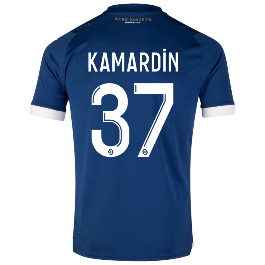 Børn Aaron Kamardin #37 Mørkeblå Udebane Spillertrøjer 2023/24 Trøje T-Shirt