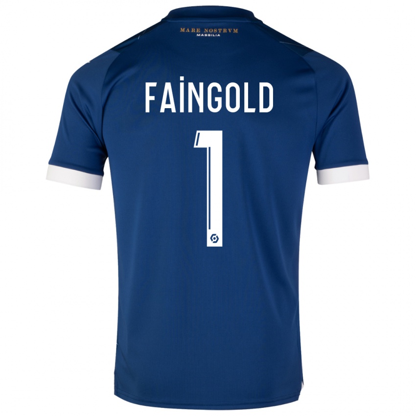 Børn Abbie Faingold #1 Mørkeblå Udebane Spillertrøjer 2023/24 Trøje T-Shirt
