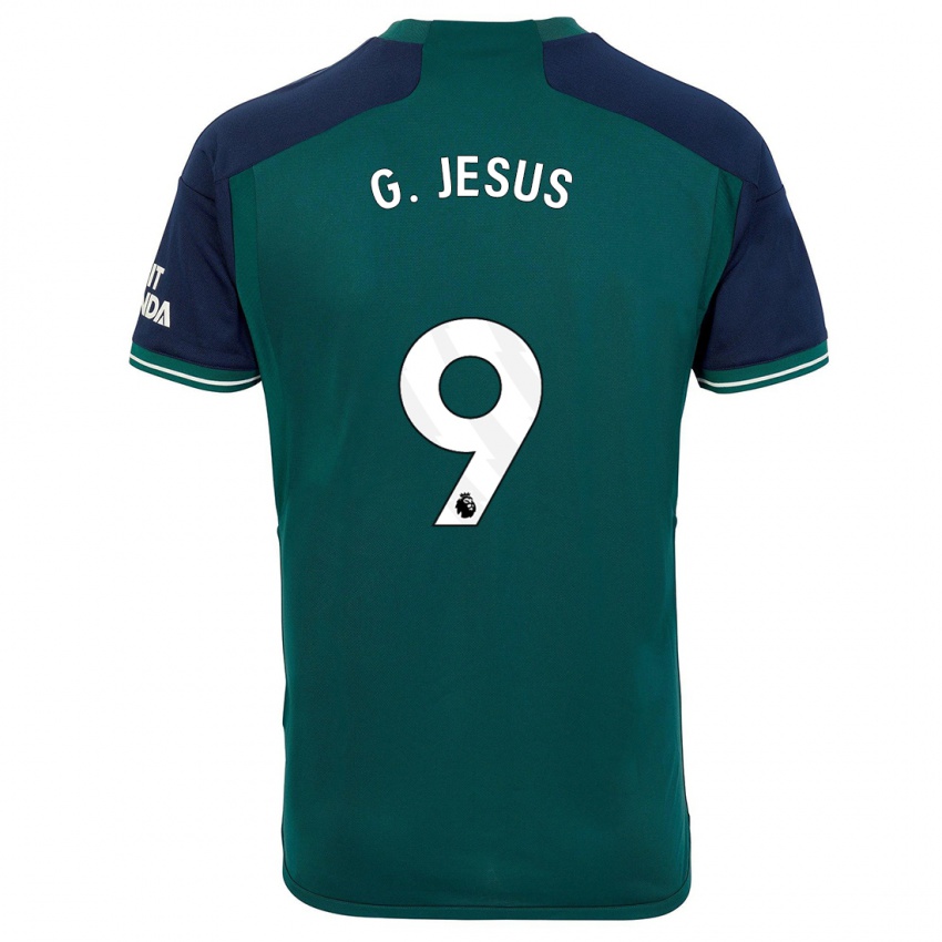 Børn Gabriel Jesus #9 Grøn Tredje Sæt Spillertrøjer 2023/24 Trøje T-Shirt