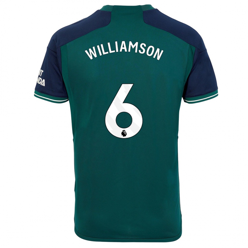 Børn Leah Williamson #6 Grøn Tredje Sæt Spillertrøjer 2023/24 Trøje T-Shirt
