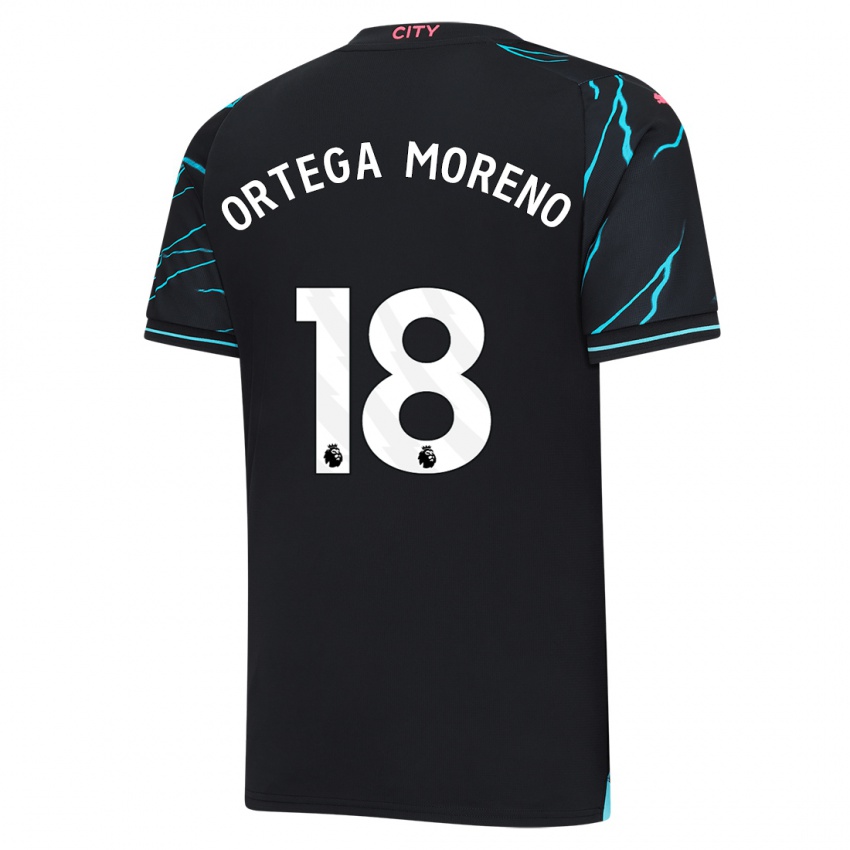 Børn Stefan Ortega Moreno #18 Mørkeblå Tredje Sæt Spillertrøjer 2023/24 Trøje T-Shirt