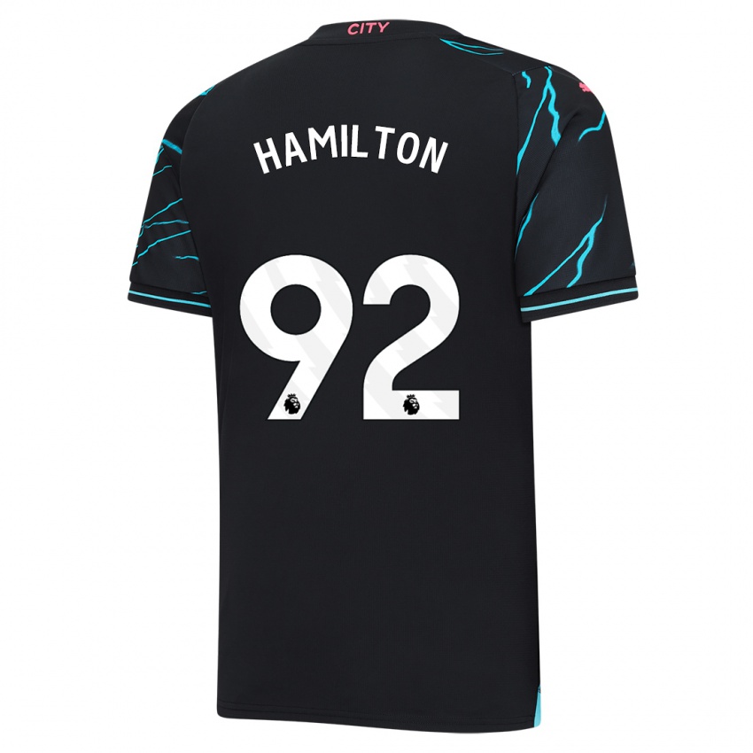 Børn Micah Hamilton #92 Mørkeblå Tredje Sæt Spillertrøjer 2023/24 Trøje T-Shirt