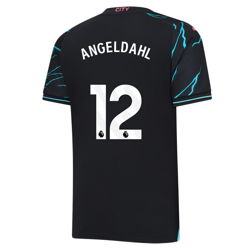 Børn Filippa Angeldahl #12 Mørkeblå Tredje Sæt Spillertrøjer 2023/24 Trøje T-Shirt