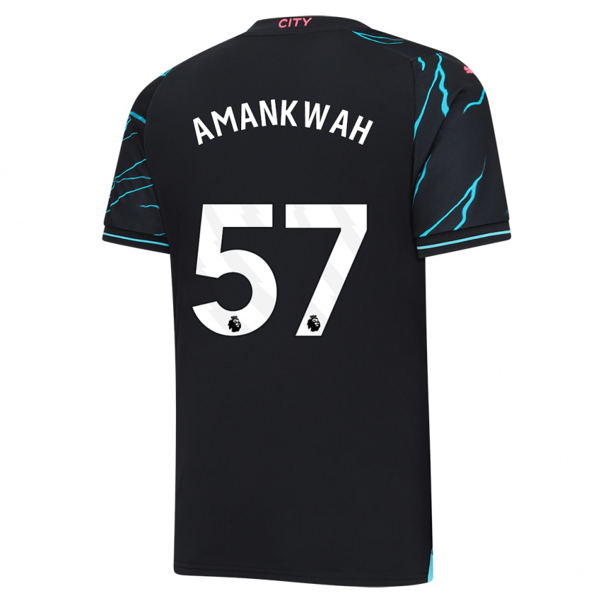 Børn Yeboah Amankwah #57 Mørkeblå Tredje Sæt Spillertrøjer 2023/24 Trøje T-Shirt
