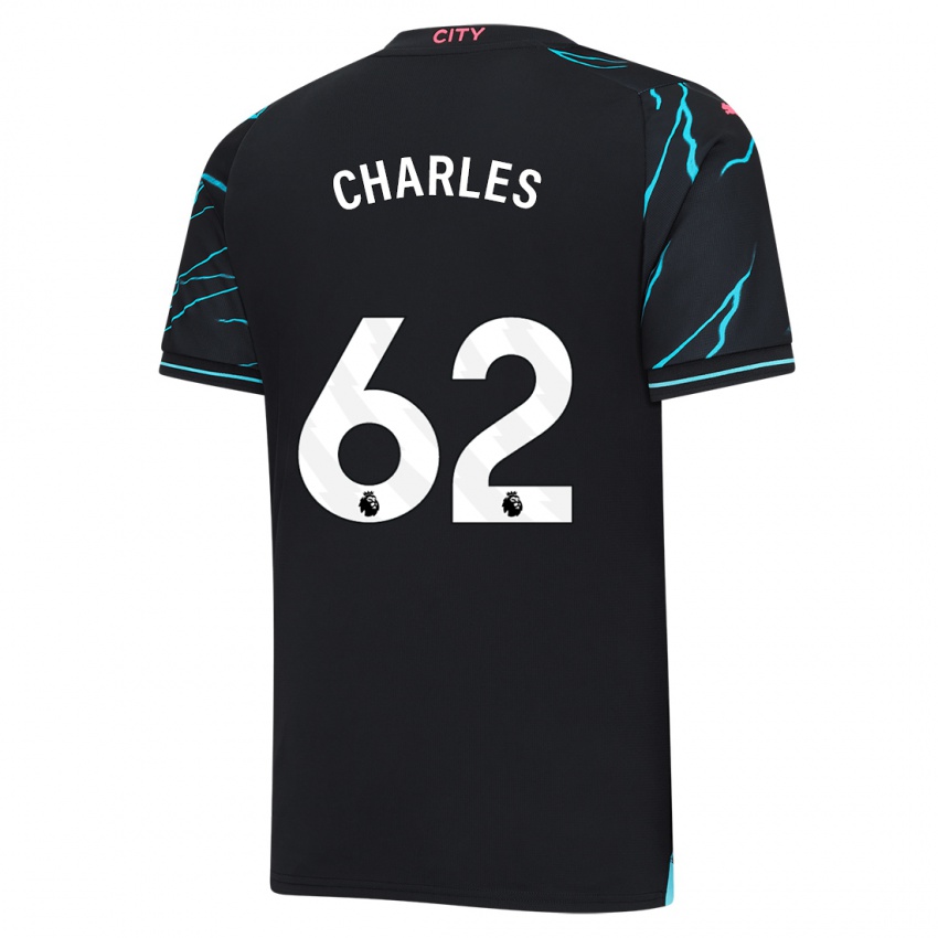Børn Shea Charles #62 Mørkeblå Tredje Sæt Spillertrøjer 2023/24 Trøje T-Shirt