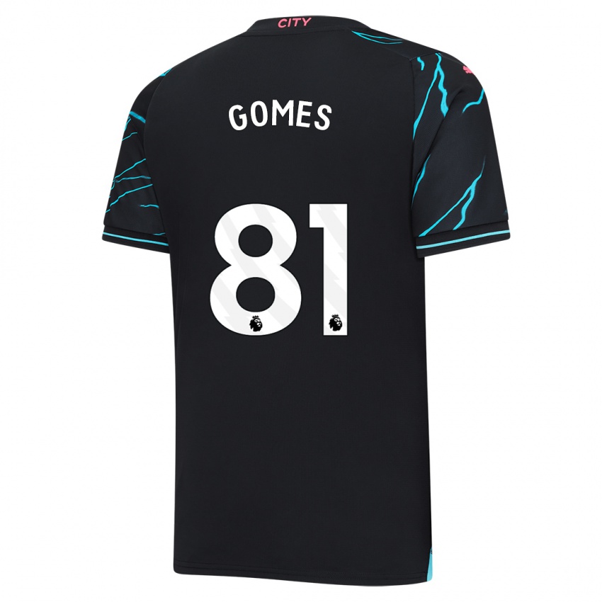 Børn Claudio Gomes #81 Mørkeblå Tredje Sæt Spillertrøjer 2023/24 Trøje T-Shirt