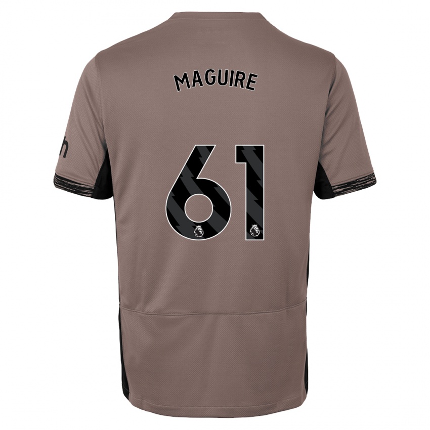 Børn Aaron Maguire #61 Mørk Beige Tredje Sæt Spillertrøjer 2023/24 Trøje T-Shirt