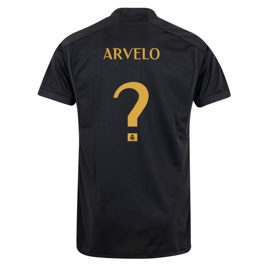 Børn Adam Arvelo #0 Sort Tredje Sæt Spillertrøjer 2023/24 Trøje T-Shirt