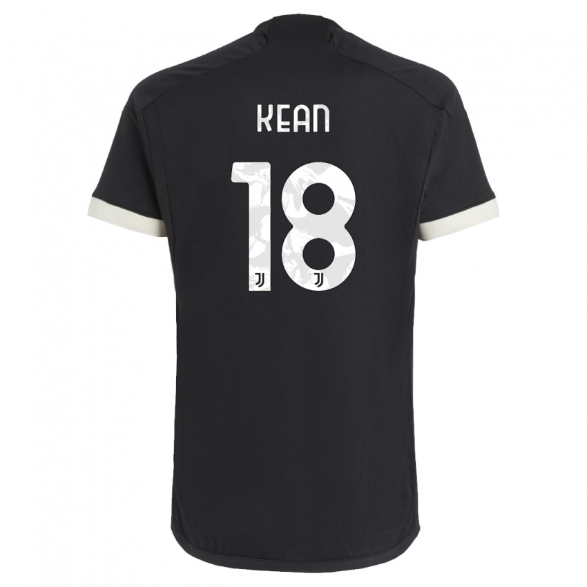 Børn Moise Kean #18 Sort Tredje Sæt Spillertrøjer 2023/24 Trøje T-Shirt