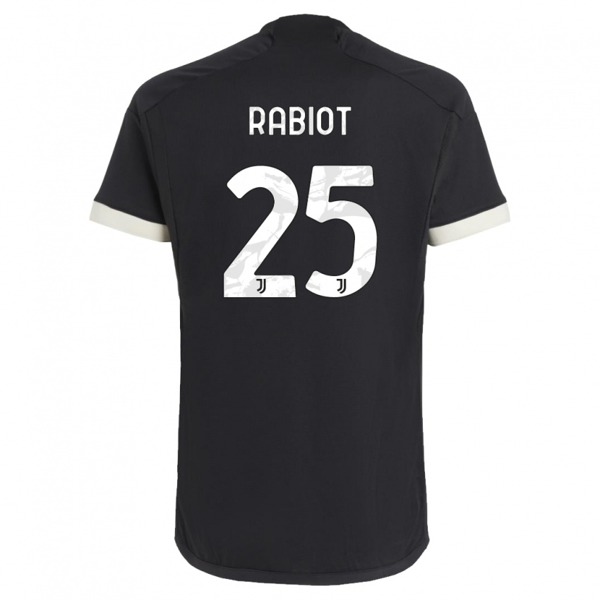 Børn Adrien Rabiot #25 Sort Tredje Sæt Spillertrøjer 2023/24 Trøje T-Shirt