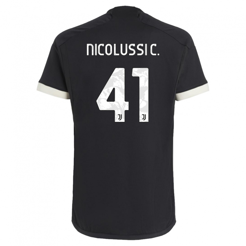 Børn Hans Nicolussi Caviglia #41 Sort Tredje Sæt Spillertrøjer 2023/24 Trøje T-Shirt