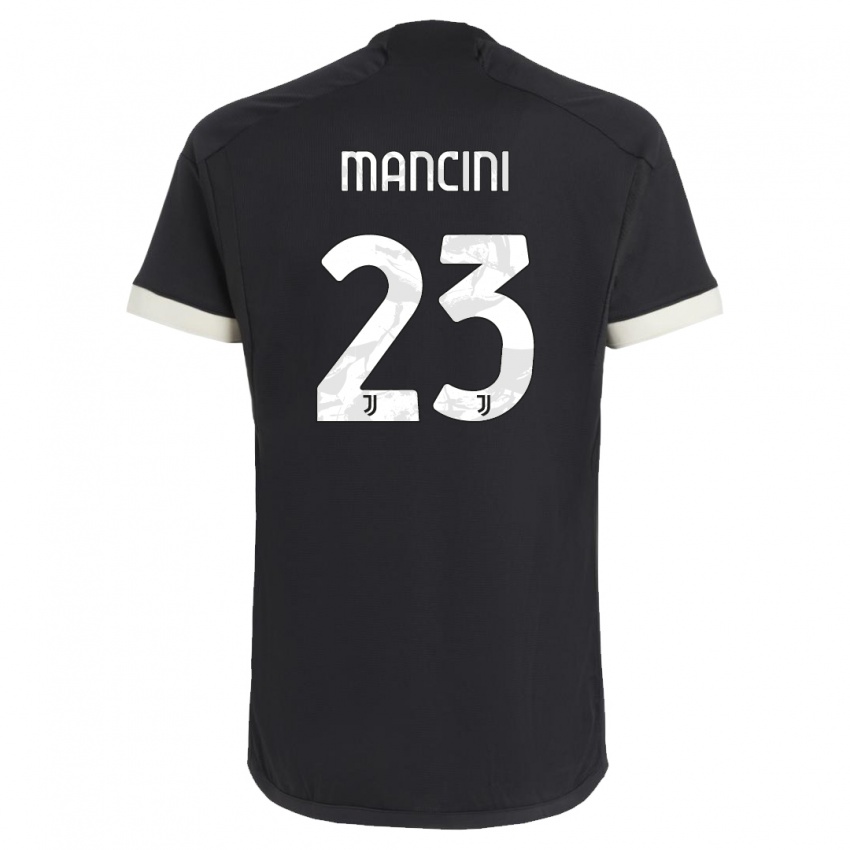 Børn Tommaso Mancini #23 Sort Tredje Sæt Spillertrøjer 2023/24 Trøje T-Shirt