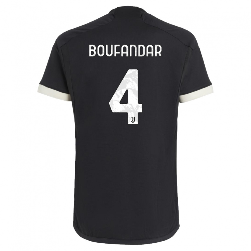 Børn Adam Boufandar #4 Sort Tredje Sæt Spillertrøjer 2023/24 Trøje T-Shirt