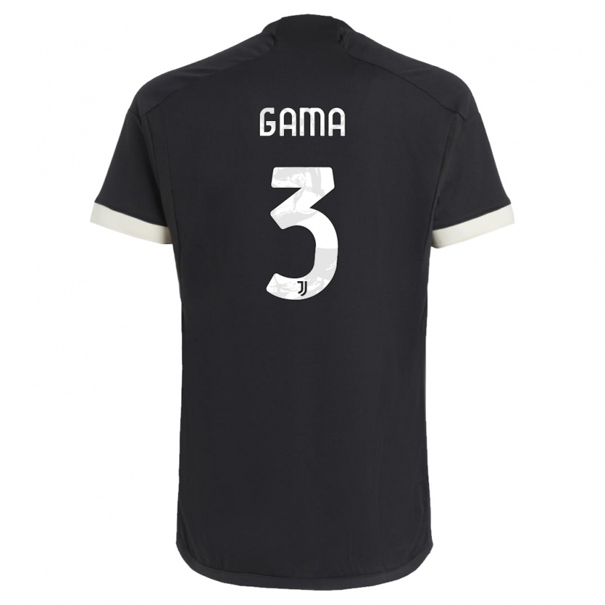 Børn Sara Gama #3 Sort Tredje Sæt Spillertrøjer 2023/24 Trøje T-Shirt