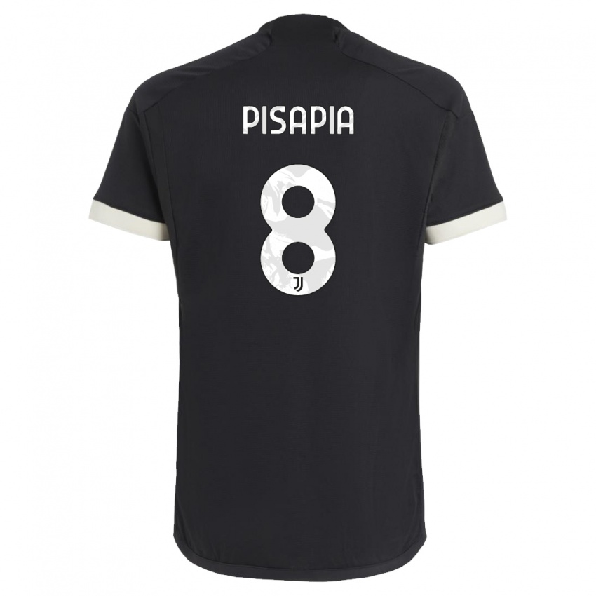 Børn Luciano Pisapia #8 Sort Tredje Sæt Spillertrøjer 2023/24 Trøje T-Shirt