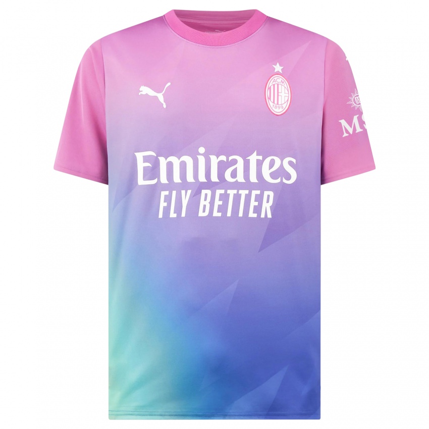 Børn Alberto Arici #0 Pink Lilla Tredje Sæt Spillertrøjer 2023/24 Trøje T-Shirt