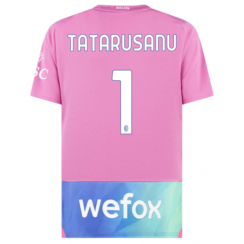 Børn Ciprian Tatarusanu #1 Pink Lilla Tredje Sæt Spillertrøjer 2023/24 Trøje T-Shirt