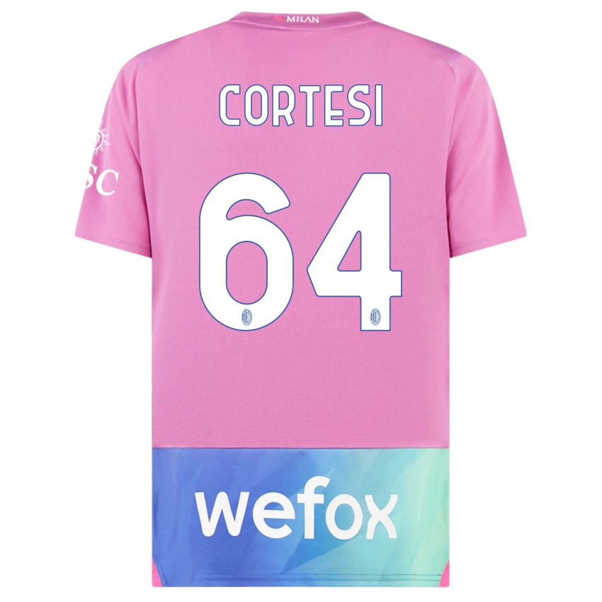 Børn Selena Cortesi #64 Pink Lilla Tredje Sæt Spillertrøjer 2023/24 Trøje T-Shirt