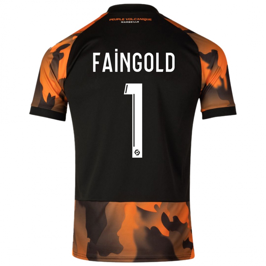 Børn Abbie Faingold #1 Sort Orange Tredje Sæt Spillertrøjer 2023/24 Trøje T-Shirt