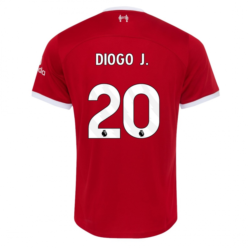 Mænd Diogo Jota #20 Rød Hjemmebane Spillertrøjer 2023/24 Trøje T-Shirt