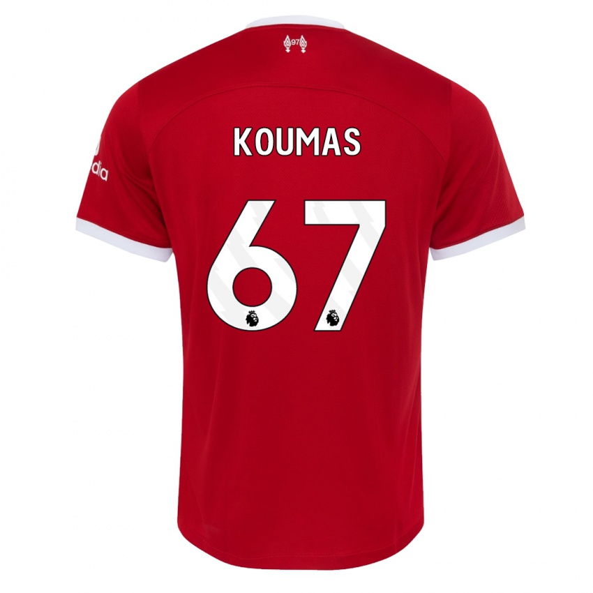 Mænd Lewis Koumas #67 Rød Hjemmebane Spillertrøjer 2023/24 Trøje T-Shirt