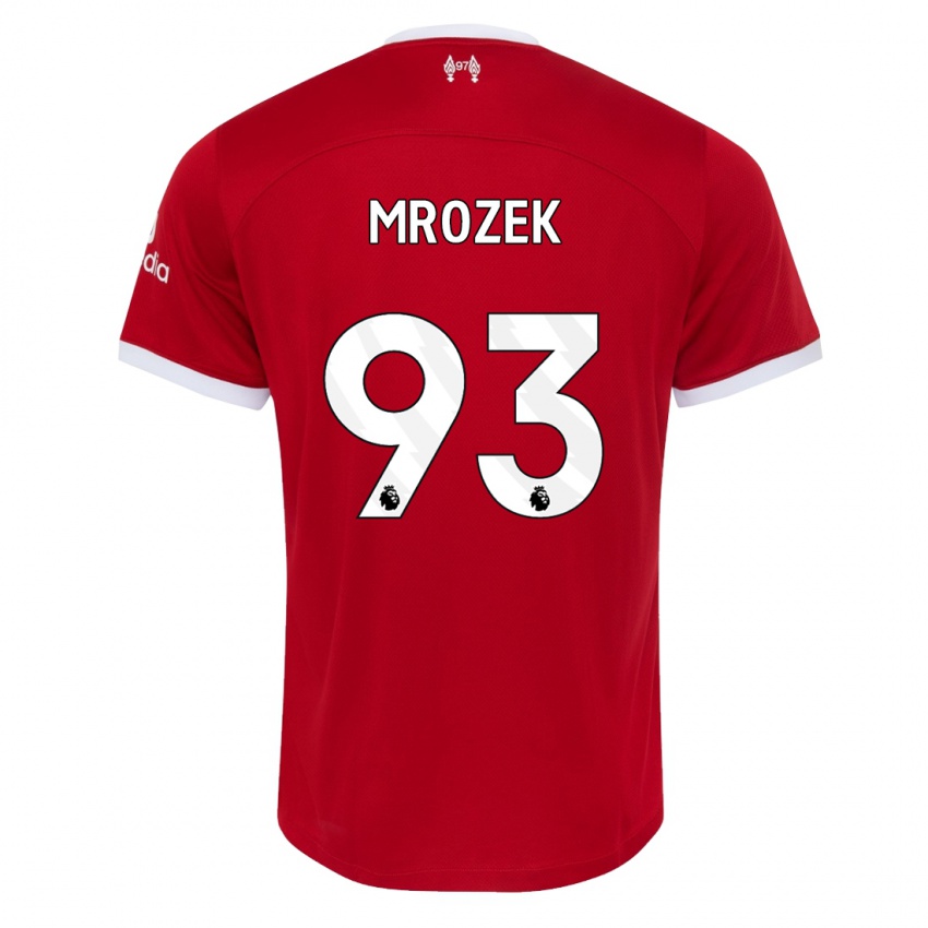 Mænd Fabian Mrozek #93 Rød Hjemmebane Spillertrøjer 2023/24 Trøje T-Shirt