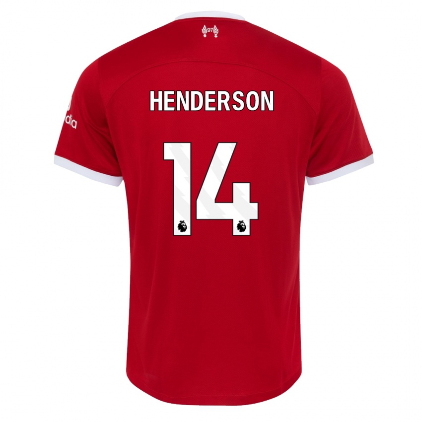 Mænd Henderson #14 Rød Hjemmebane Spillertrøjer 2023/24 Trøje T-Shirt