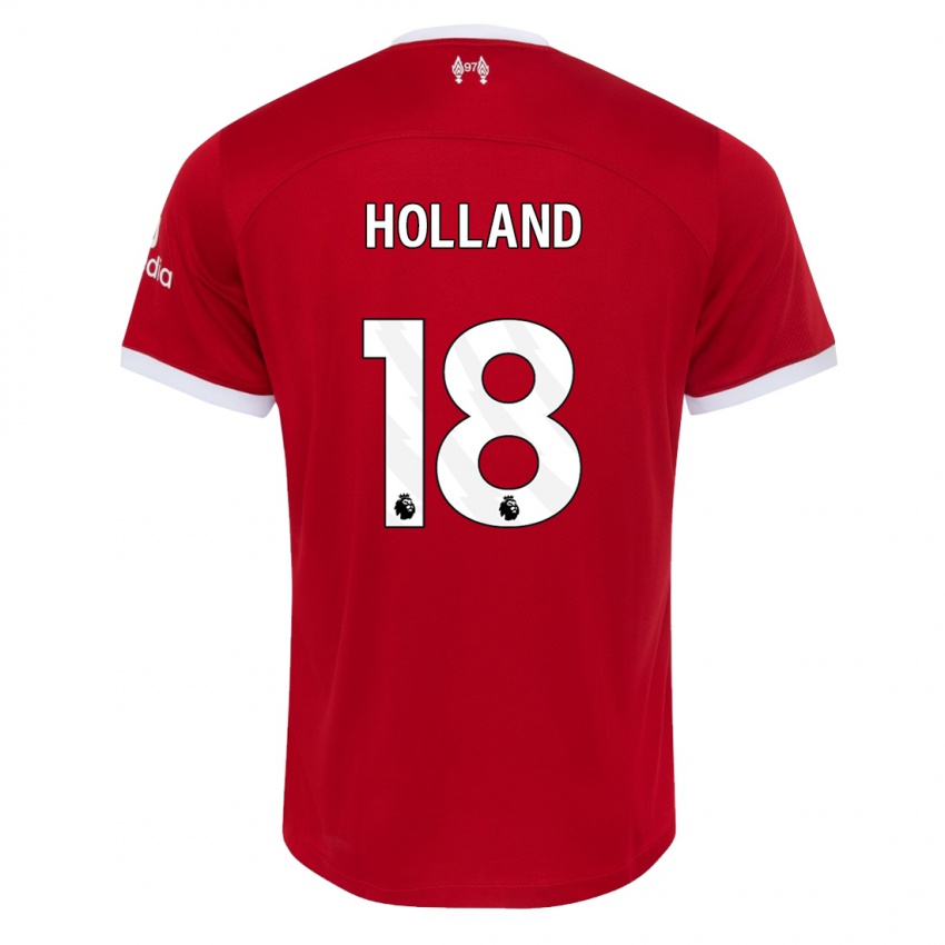 Mænd Ceri Holland #18 Rød Hjemmebane Spillertrøjer 2023/24 Trøje T-Shirt