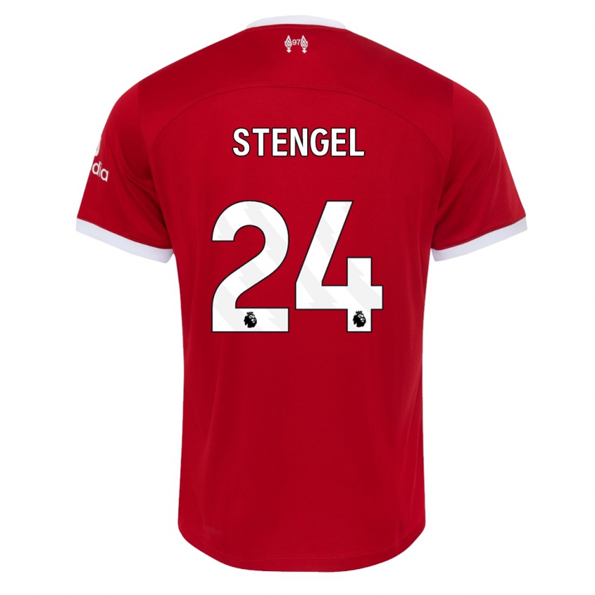 Mænd Katie Stengel #24 Rød Hjemmebane Spillertrøjer 2023/24 Trøje T-Shirt