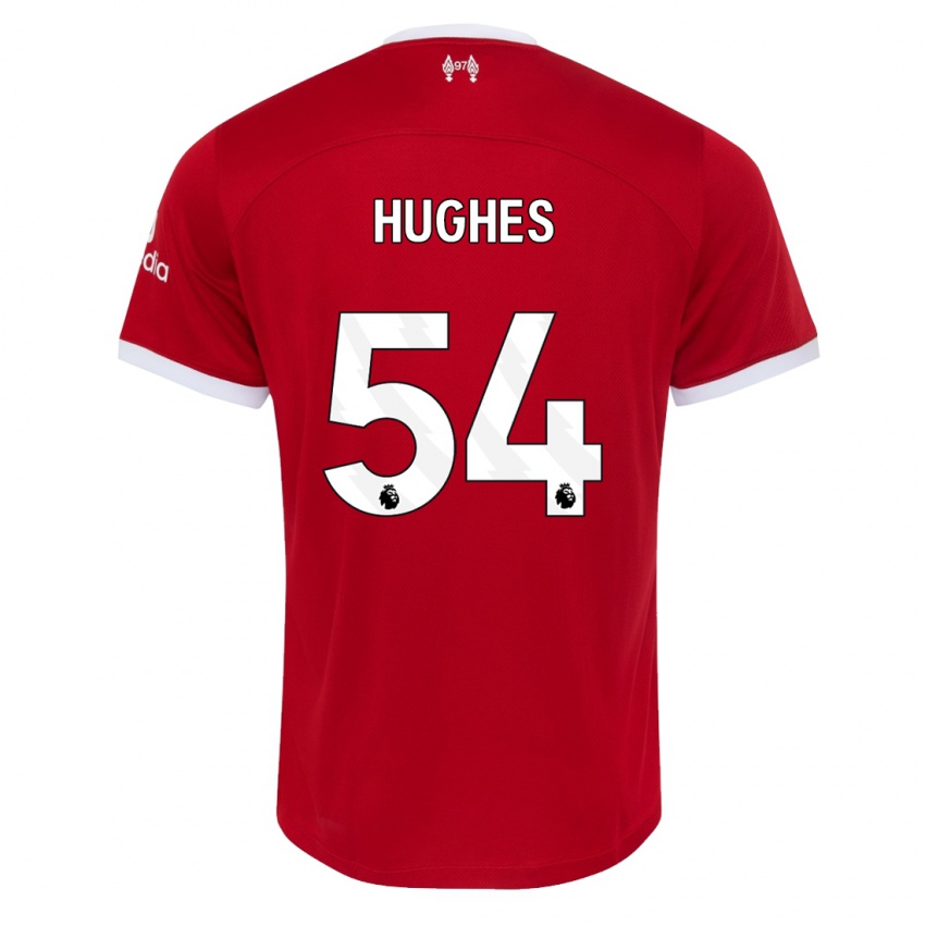 Mænd Liam Hughes #54 Rød Hjemmebane Spillertrøjer 2023/24 Trøje T-Shirt