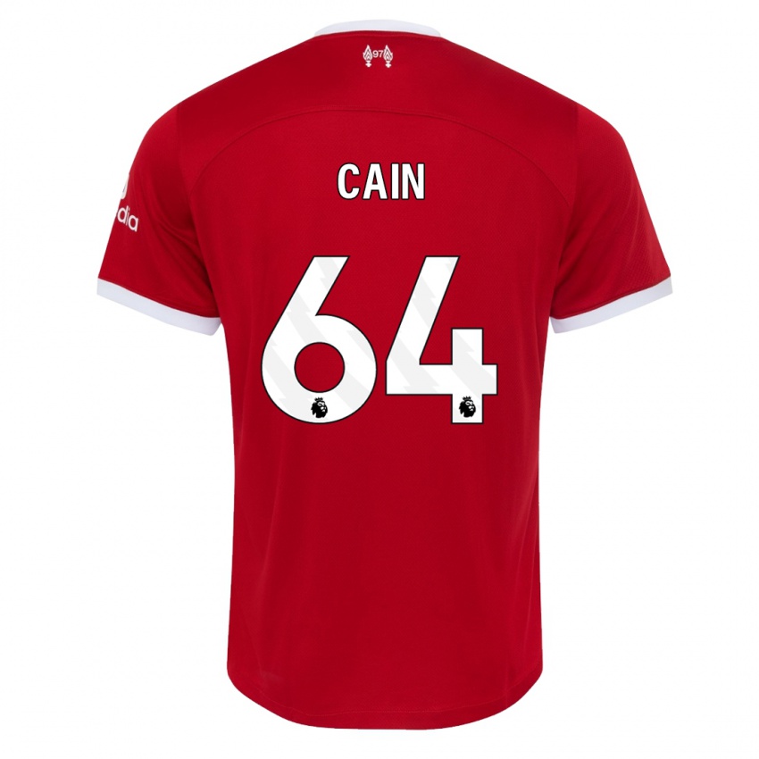 Mænd Jake Cain #64 Rød Hjemmebane Spillertrøjer 2023/24 Trøje T-Shirt