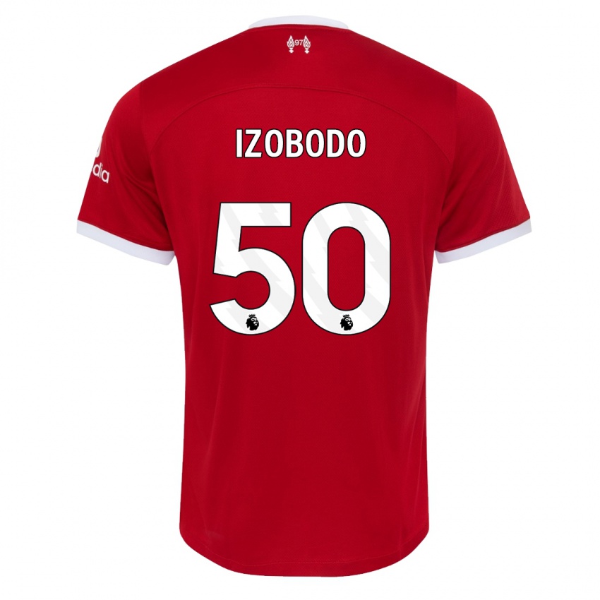 Mænd Elijah Izobodo John #50 Rød Hjemmebane Spillertrøjer 2023/24 Trøje T-Shirt