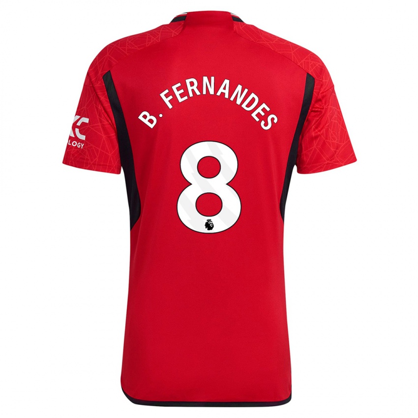 Mænd Bruno Fernandes #8 Rød Hjemmebane Spillertrøjer 2023/24 Trøje T-Shirt