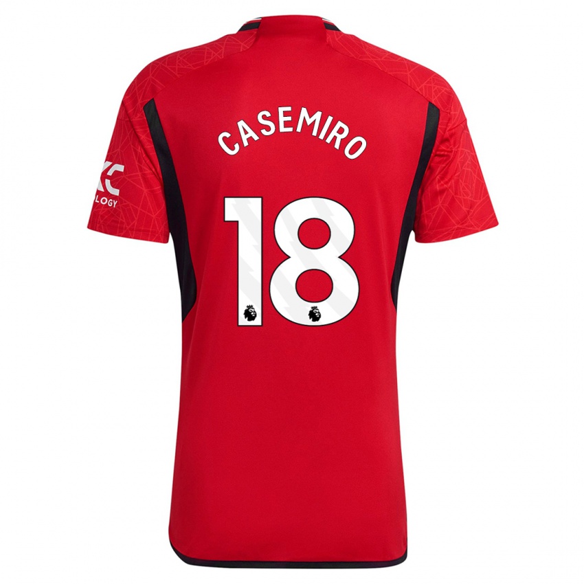 Mænd Casemiro #18 Rød Hjemmebane Spillertrøjer 2023/24 Trøje T-Shirt