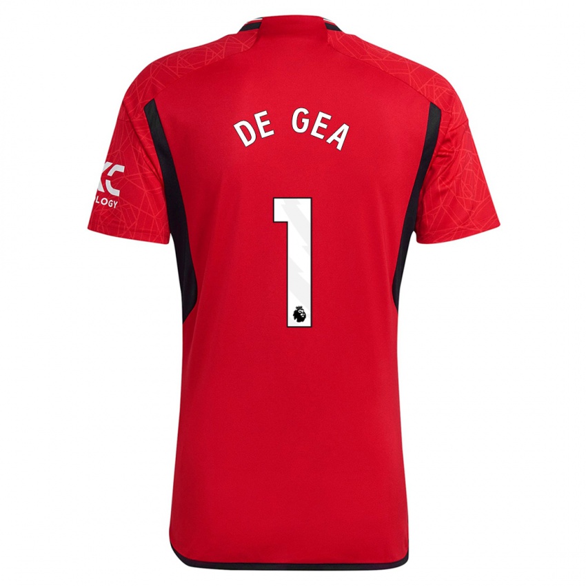 Mænd David De Gea #1 Rød Hjemmebane Spillertrøjer 2023/24 Trøje T-Shirt