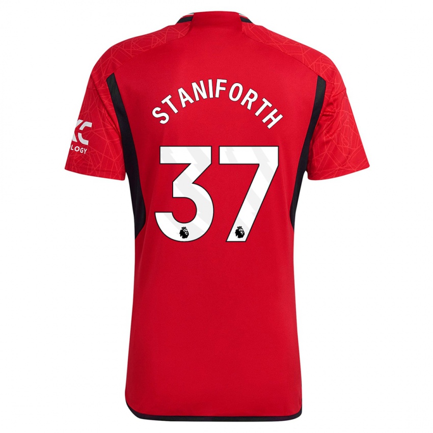 Mænd Lucy Staniforth #37 Rød Hjemmebane Spillertrøjer 2023/24 Trøje T-Shirt