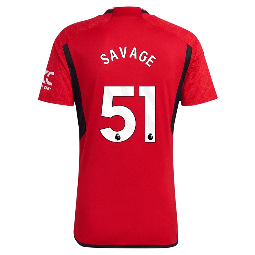 Mænd Charlie Savage #51 Rød Hjemmebane Spillertrøjer 2023/24 Trøje T-Shirt