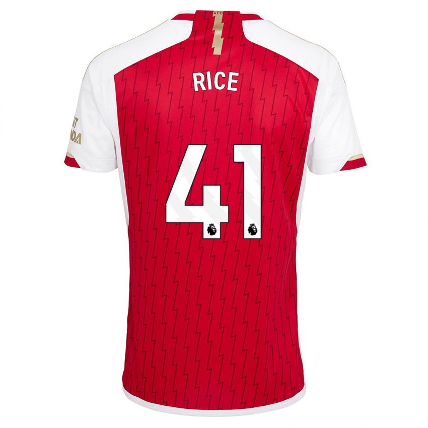 Mænd Declan Rice #41 Rød Hjemmebane Spillertrøjer 2023/24 Trøje T-Shirt